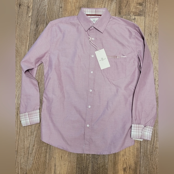 Craft + Flow Other - Craft + flow mens shirt button down light wash maroon M Only Left